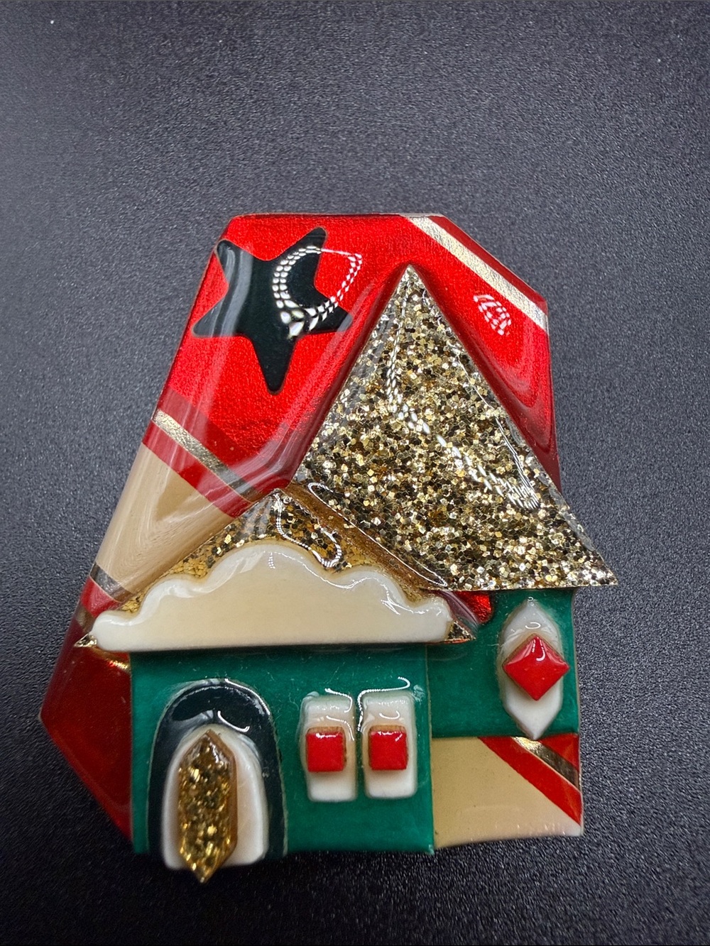 House Pins By Lucinda Christmas Brooch-Rare